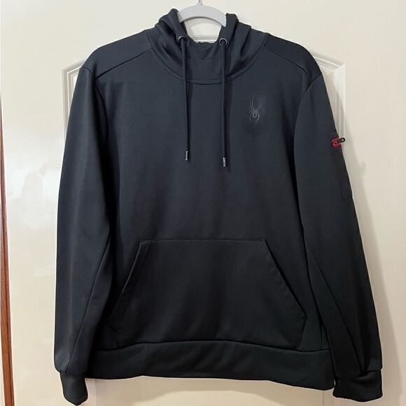 SPYDER Active Long Sleeve Hoodie Black Men’s Size Medium - Picture 1 of 5